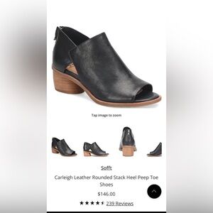 Women’s 6.5M black open toe shoes - Sofft Brand
